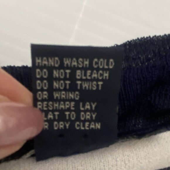 Boston Proper Ivory Ruffled Nautical Ruffle Edge Striped Cardigan Sweater Size S - Picture 4 of 10